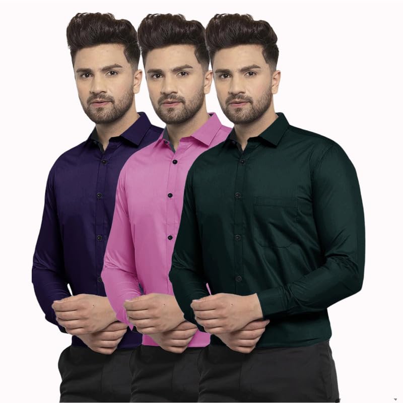 Image of Pinkmint Men Shirt, Cotton Blend, Regular Fit