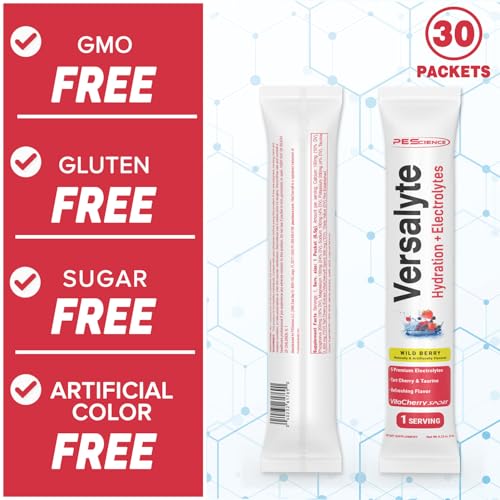 Image of PEScience Versalyte Electrolyte Hydration Packets, Sugar Free Electrolyte Powder with Magnesium, Taurine, Antioxidants, Trace Minerals, Low Sodium - Guava Pineapple, 30 Servings