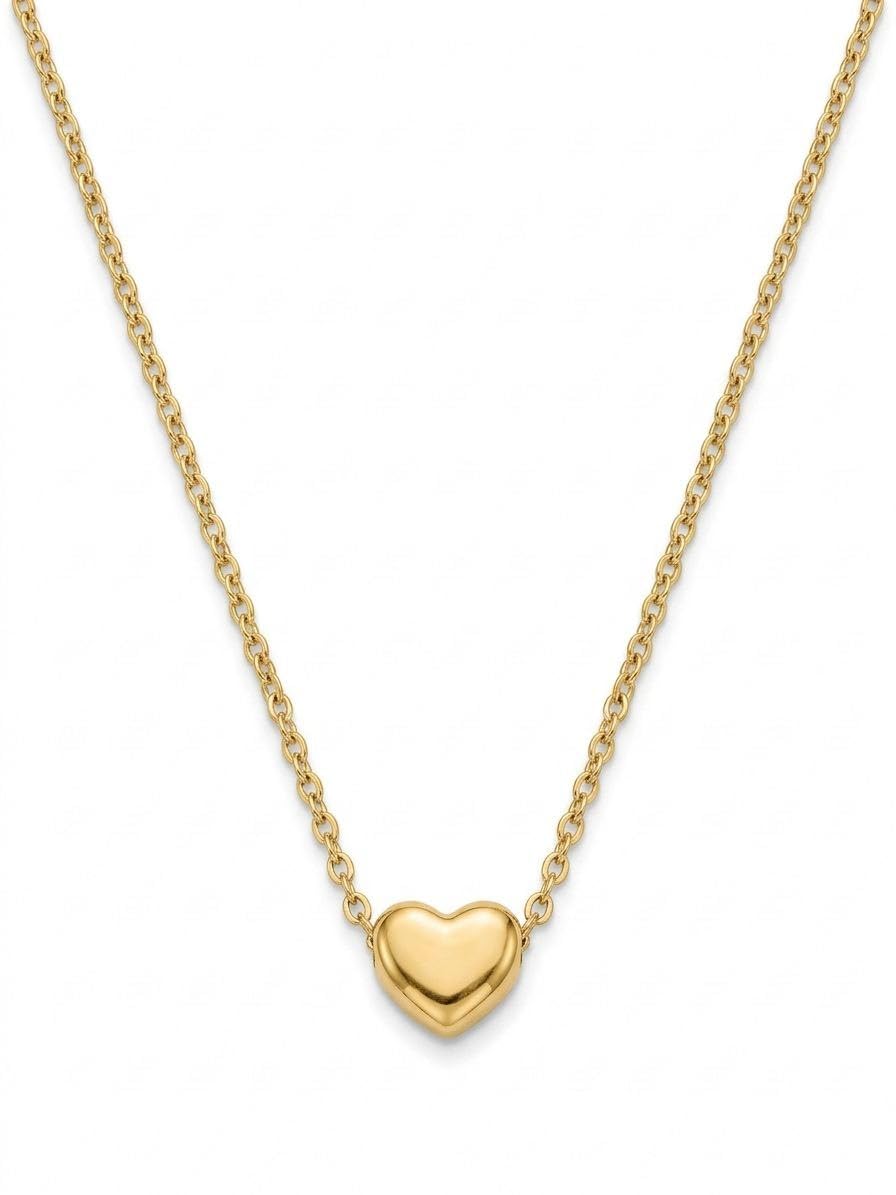 nkr gold Gold Heart Pendant Necklace for Women & Girls | Minimalist Love Heart Chain Necklace | Cute Romantic Gift for Wife Girlfriend Birthday Anniversary Valentine's Day-picture-23