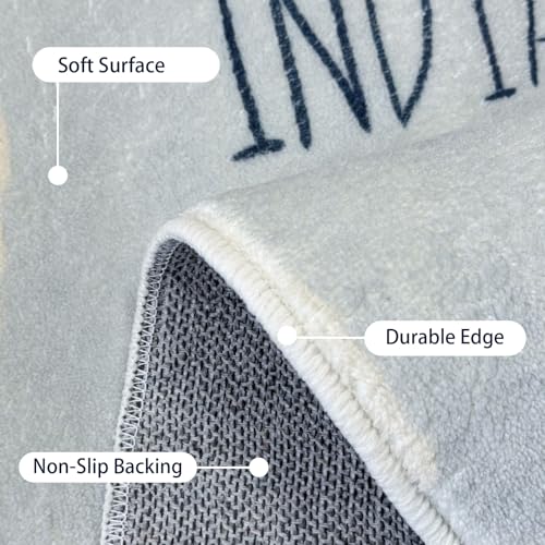 Tapis éducatif bleu clair 150x200 cm lavable en machine pour chambre - 6