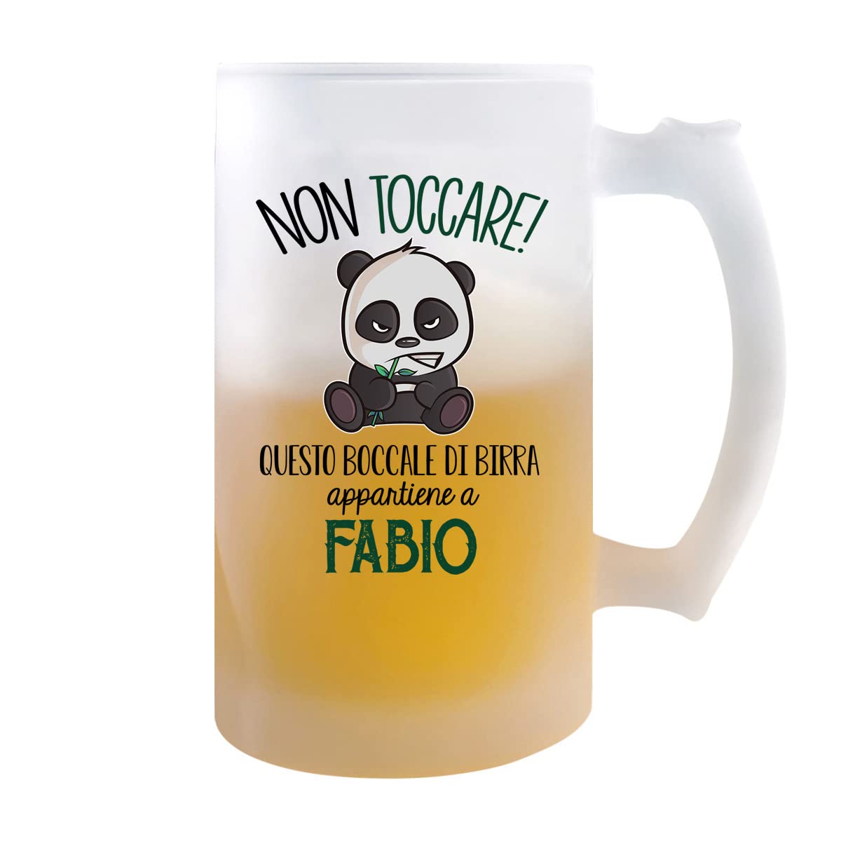 Regali Pazza idea Boccale Birra Decorato - 500ml - Vetro - Design Unico con Frase - Regalo di Natale Uomo - Collezione Festiva