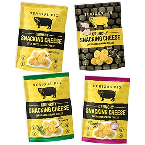 SERIOUS PIG Snacking Cheese Variety Multipack, 4 Snacks | Classic Rosemary Truffle Caramelised Onion Flavours Cover