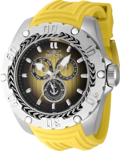 Invicta Ocean Voyage Men 51.50mm Stainless Steel Steel Black+Yellow dial VH68 Quartz