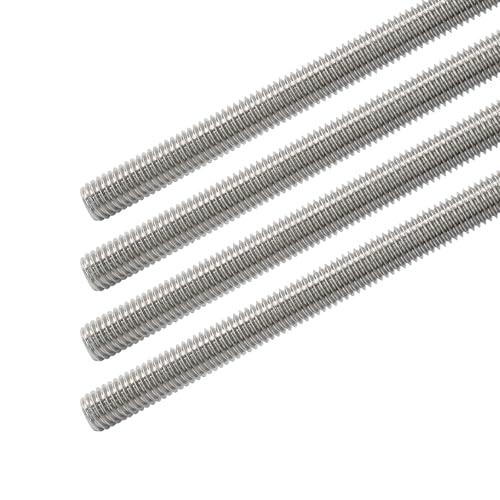 Cjueiom Lot de 4 tiges entièrement filetées M10 x 150 mm, tiges filetées à droite en acier inoxydable 304, goujons entièrement filetés pour boulons d'ancrage, pinces, cintres et boulons en U