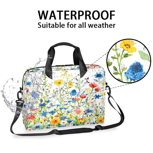 Bolso para laptop de 16 pulgadas con diseño floral resistente al agua miniatura 2