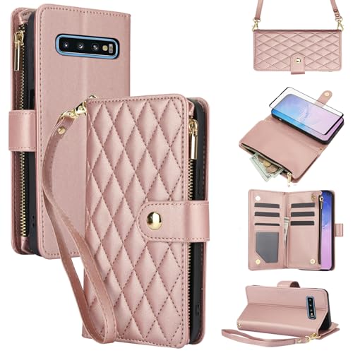 Coque Samsung S10 Plus avec porte-cartes zippé et support vidéo