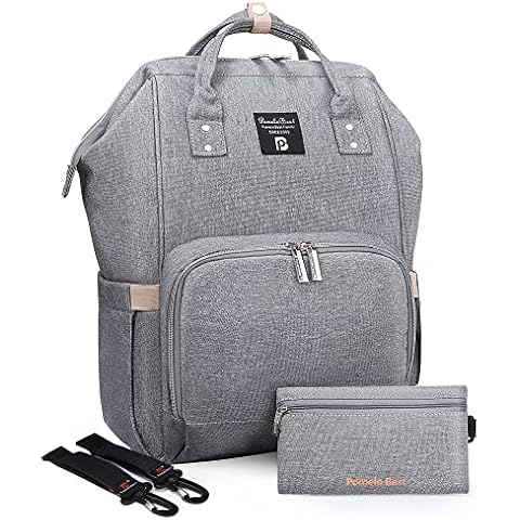 Pomelo Best Baby Wickelrucksack stylische Wickeltasche Rucksack mit Wickelunterlage multifunktional wasserabweisend Große Kapazität Rucksack für unterwegs Cover
