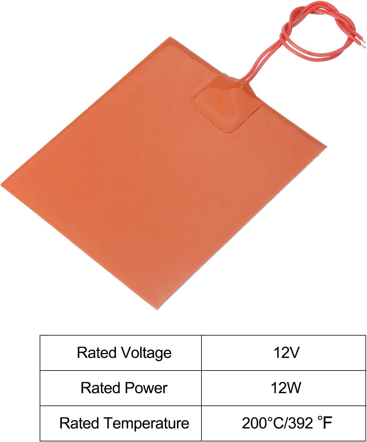 MECCANIXITY Silicone Heating Pad, 12V 12W Heater Film Flexible Heating Plate 120mmx104mm Heater Mat for Constant Temperature