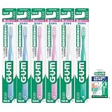 【Amazon.co.jp限定】GUM(ガム)デンタルブラシ( #166 3列超コンパクト・ふつう) 6本+おまけ付き※色はおまかせ