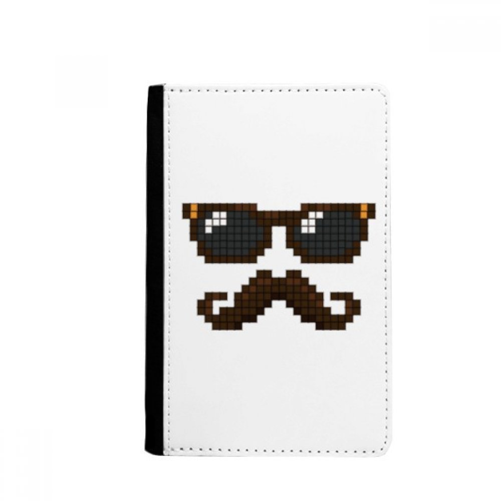 Sunglasses Beard Man Pixel Passport Holder Notecase Burse Wallet Cover Card Purse