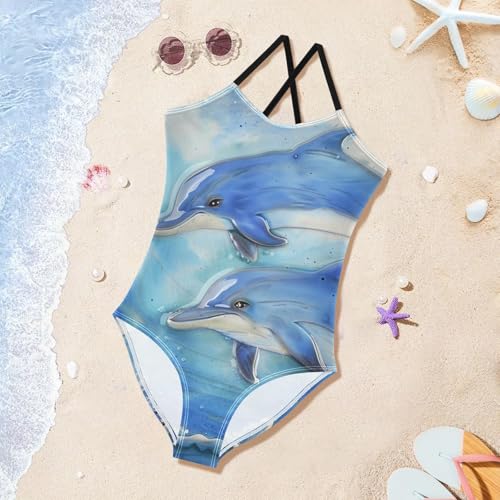 Image of Girls One Pieces Swimsuit Cute Beach Swimwear with Adjustable Strap 3-10 Years