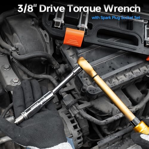 Yiyeie 10Pcs Magnetic Spark Plug Socket Set With Torque Wrench 3/8 Drive thumb #7