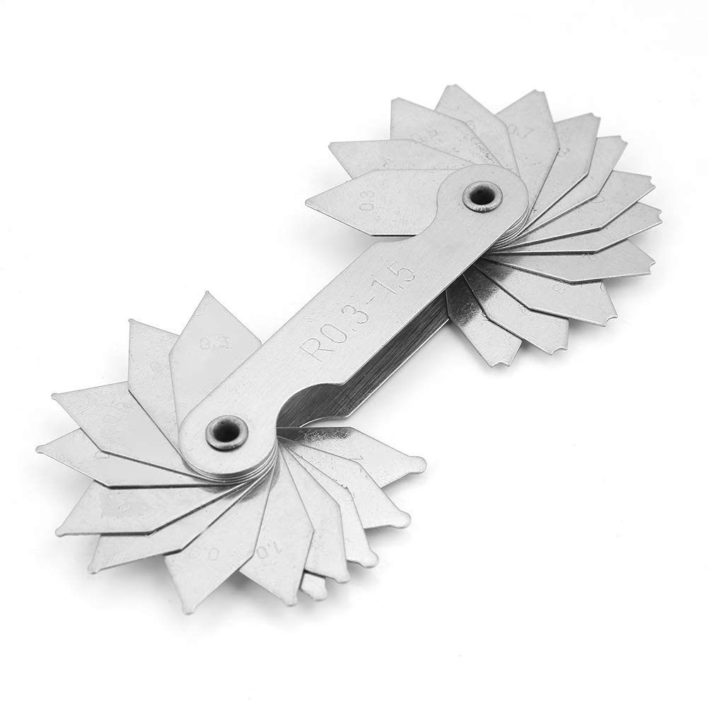 Jauge De Rayon Jauge de Rayon 4pcs Jeu de Jauges de Rayon en Acier Inoxydable Jeu de Jauges de Filet de Rayon en Acier Outil de Mesure de Rayon de Jauge Concave Convexe