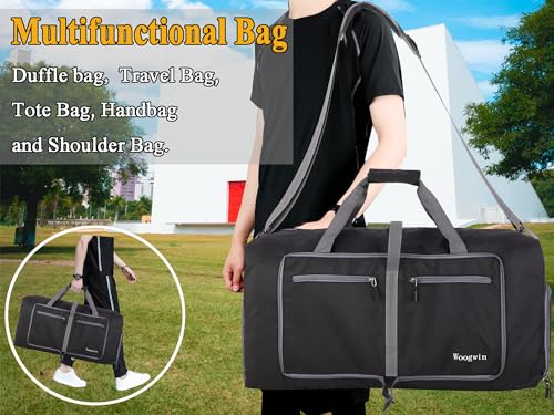 Image of Woogwin Travel Duffel Bag Large Foldable Waterproof Overnight Bag for Beach Swim Bags Pool Sports Gym