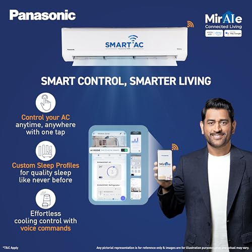 Image of Panasonic 1.5 Ton 5 Star,New Star rated, Premium WiFi Inverter Smart Split AC (DustBuster Tech, Matter Enabled, AI, Higher Airflow, Copper Cond., 8in1 Convertible,4-Way,PM0.1 Filter,CS /CU-NU18BKY5WX,White)