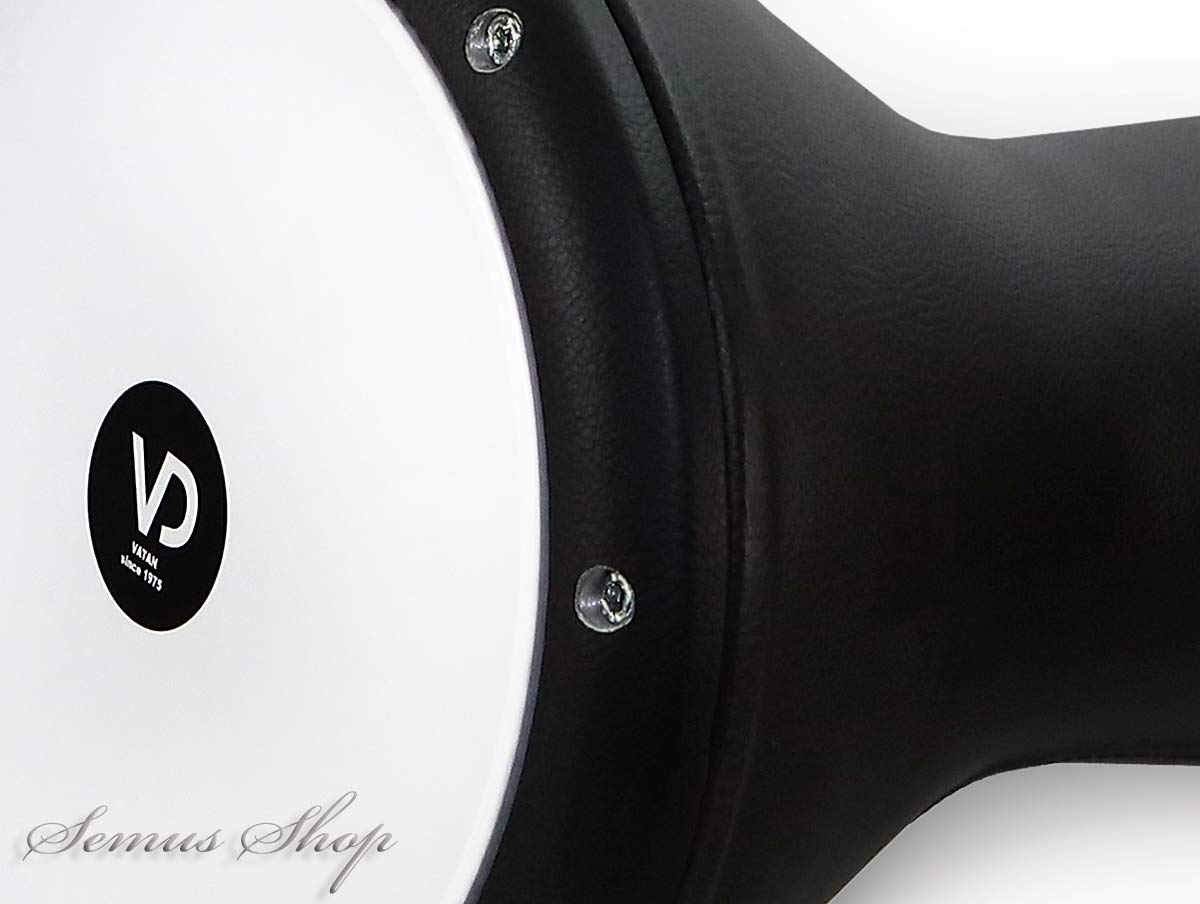 BASS Darbuka - Tamburo orientale professionale con rivestimento in pelle, accessori inclusi