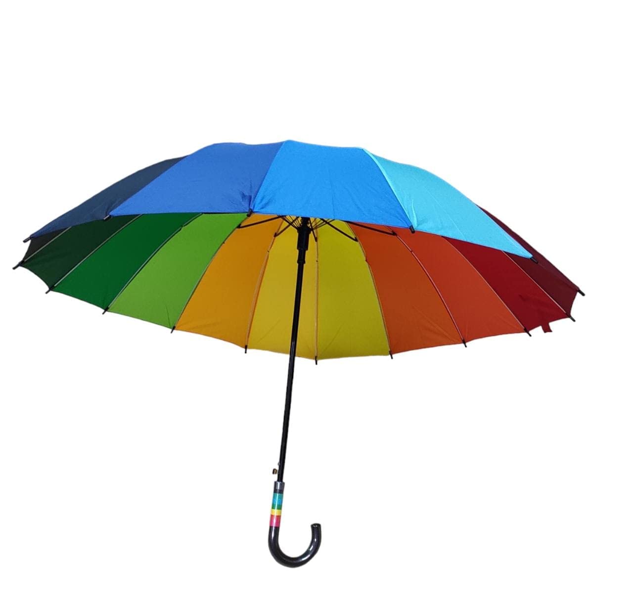 Vibgyor Products Rainbow Umbrella, Colorful Umbrella Sun Beach for Men and Women Foldable Colour Fashion Long Handle Straight Anti-UV Sun-Rain Stick