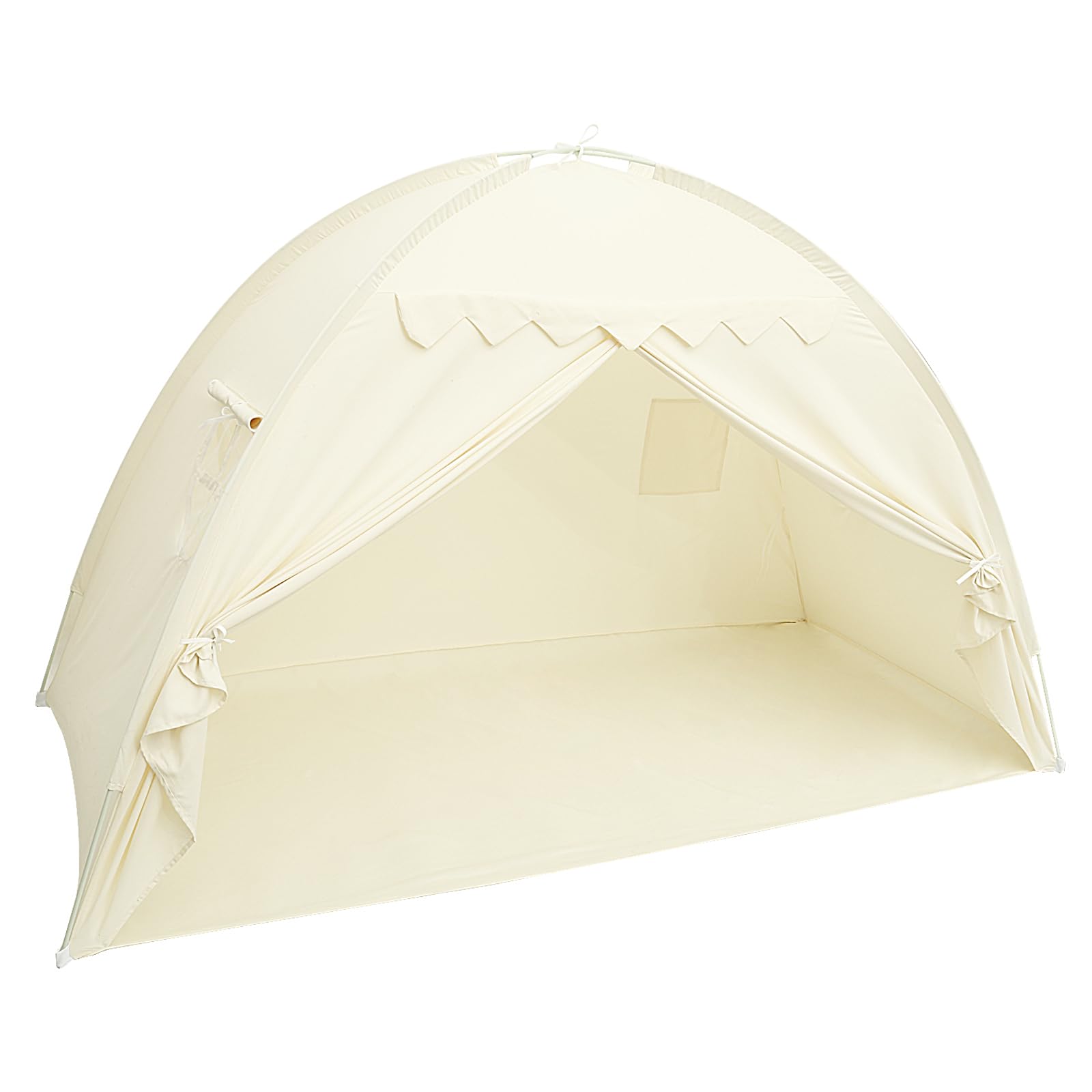 KTZCTPCA Bed Canopy Tent Versatile Blackout Sleeping Tent Sturdy Large Privacy Space Sleeping Drafty Room for Child Playing(Beige)