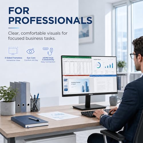 Image of KOORUI 24-inch Computer Monitor, 144Hz FHD VA, 4000:1, Adaptive Sync | 125% sRGB, TUV Eye Care, HDMI /VGA, VESA Mount and Tilt for Study, Work, Streaming and Play, Home Office