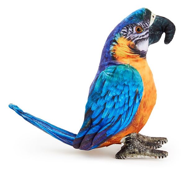 Image of Tickles Cute Parrot Soft Stuffed Plush Bird Toy for Kids Birthday Gifts (Color: Blue & Yellow Size: 20cm)