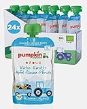 Bio Quetschie Kürbis, Karotte, Apfel, Banane, Pfirsich - Gemüsepüree und Fruchtmus im Quetschbeutel für Babys ab dem 6. Monat, ohne Zuckerzusatz, glutenfrei & vegan, 16er Pack (16x100g)