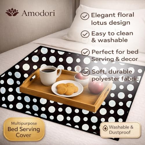 Image of Waterproof Bed Server Mat /Food Mat /Bedsheet Protector | Reversible | 2-Layer Heavy Material | Multi-Purpose Place Mat (Colour & Print May Vary) (polka-12)