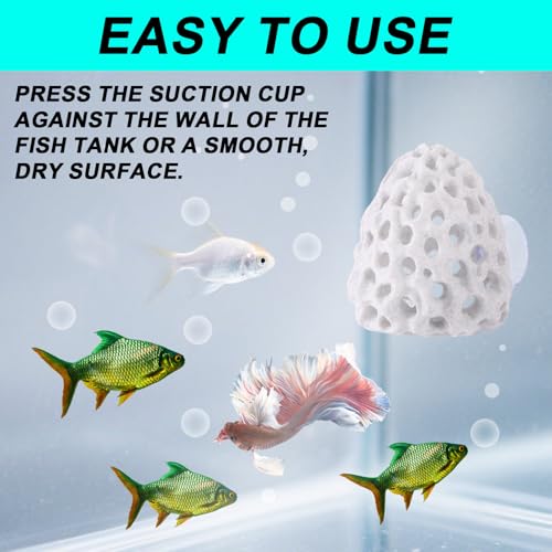 Image of Shrimp Dome Hide, Plastic Porous Designed Aquarium Dome Hide Cave Shelter Hideout with Suction Cup Aquarium Decor Fish Tank Accessories for Small Fish Shrimp Guppy Hiding House Resting(White)