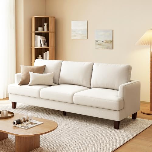 Image of Gericco Mid Century Modern 89 inch 3-Seater Couch for Living Room, Beige