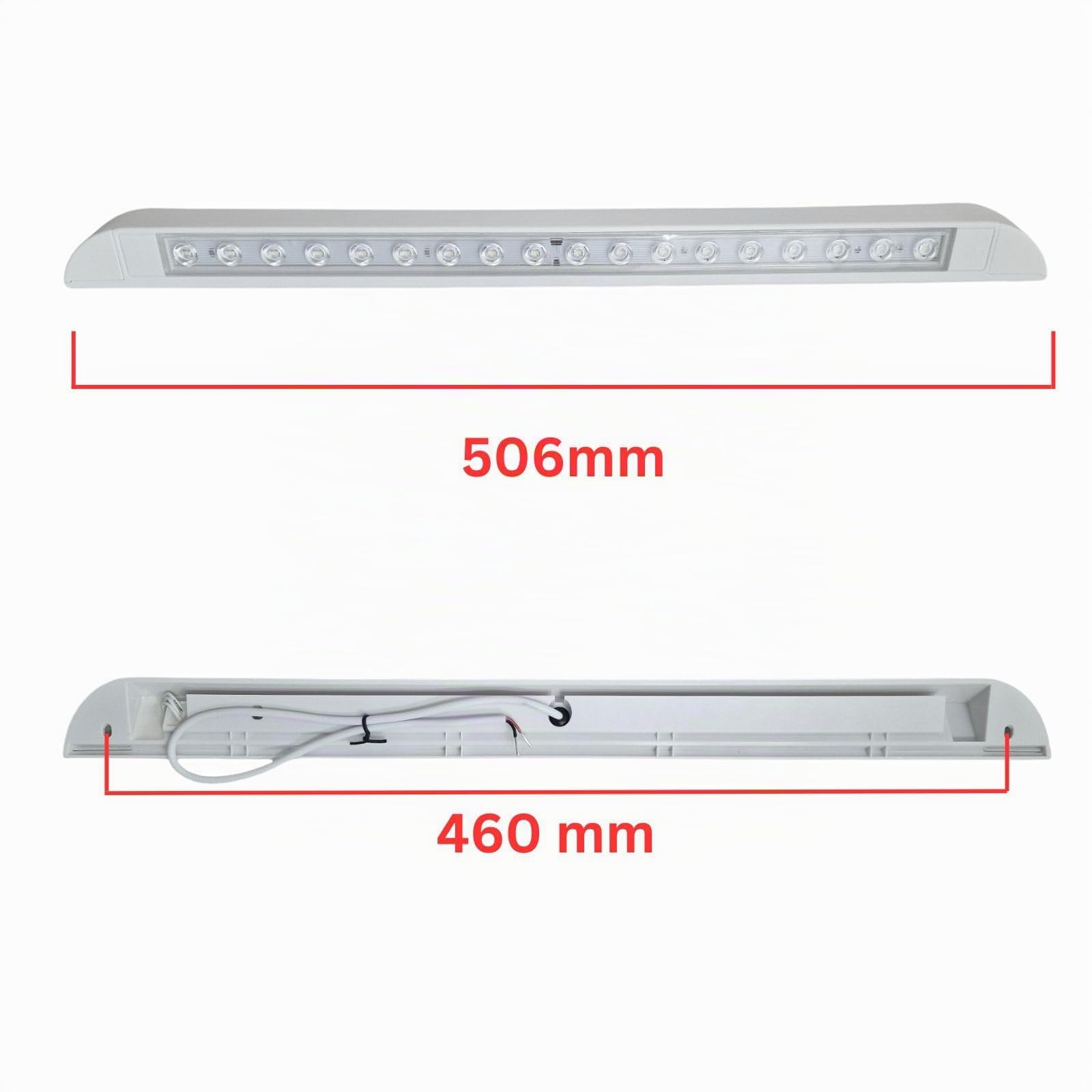 Lumière d'auvent LED 12 V 24 V étanche IP66 Extérieure 506 mm Bande de Lampe pour Caravane, Camping-car