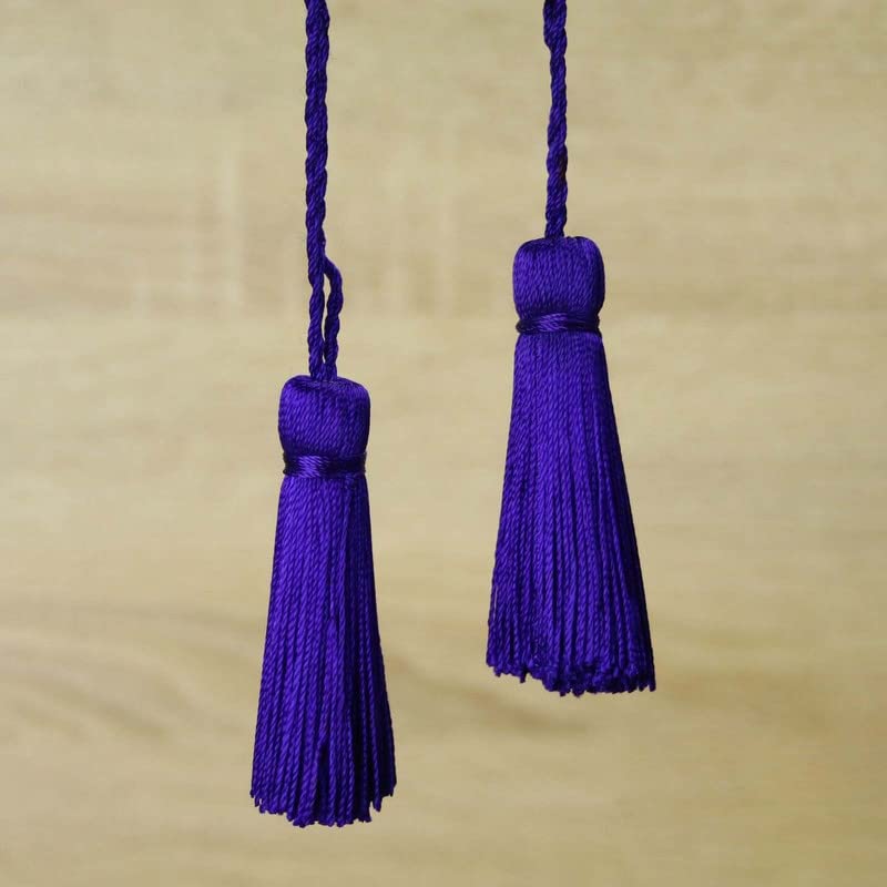 70 Colours Luxury Silk Soft Thread Tassels Latkans Cushion Sewing Craft Curtains (1 Pair / 2 Tassels, Purple/Blue T170)