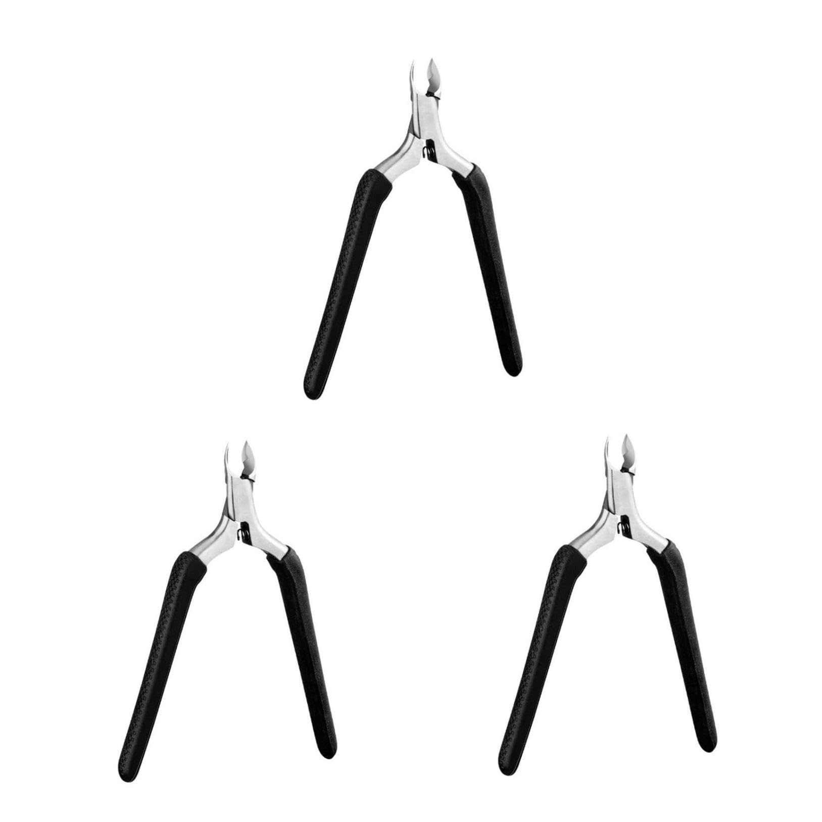 Mipcase 3pezzi Forbici Per Rimozione Cuticole e Morta Strumento Manicure Ergonomico Inossidabile Design Semplice e Pratico Per Uso Domestico e Professionale Nero