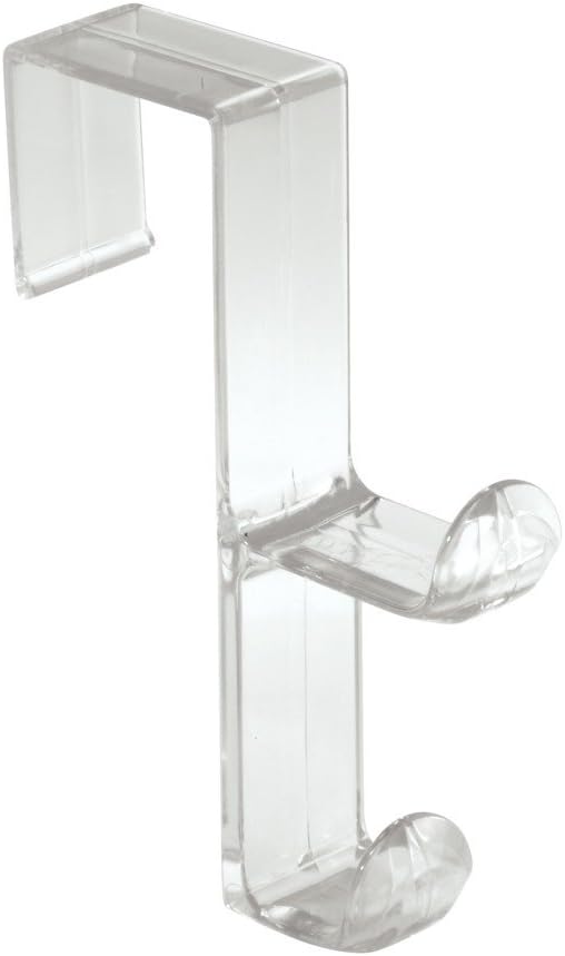 InterDesign Over Door Organizer Hook for Coats, Hats, Robes, Clothes or Towels – Double Hook, Clear
