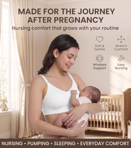 Image of Dimore Nursing Bras for Breastfeeding Seamless Maternity Bra Ultra Comfort Smooth Wireless Pregnancy Sleeping Bralette