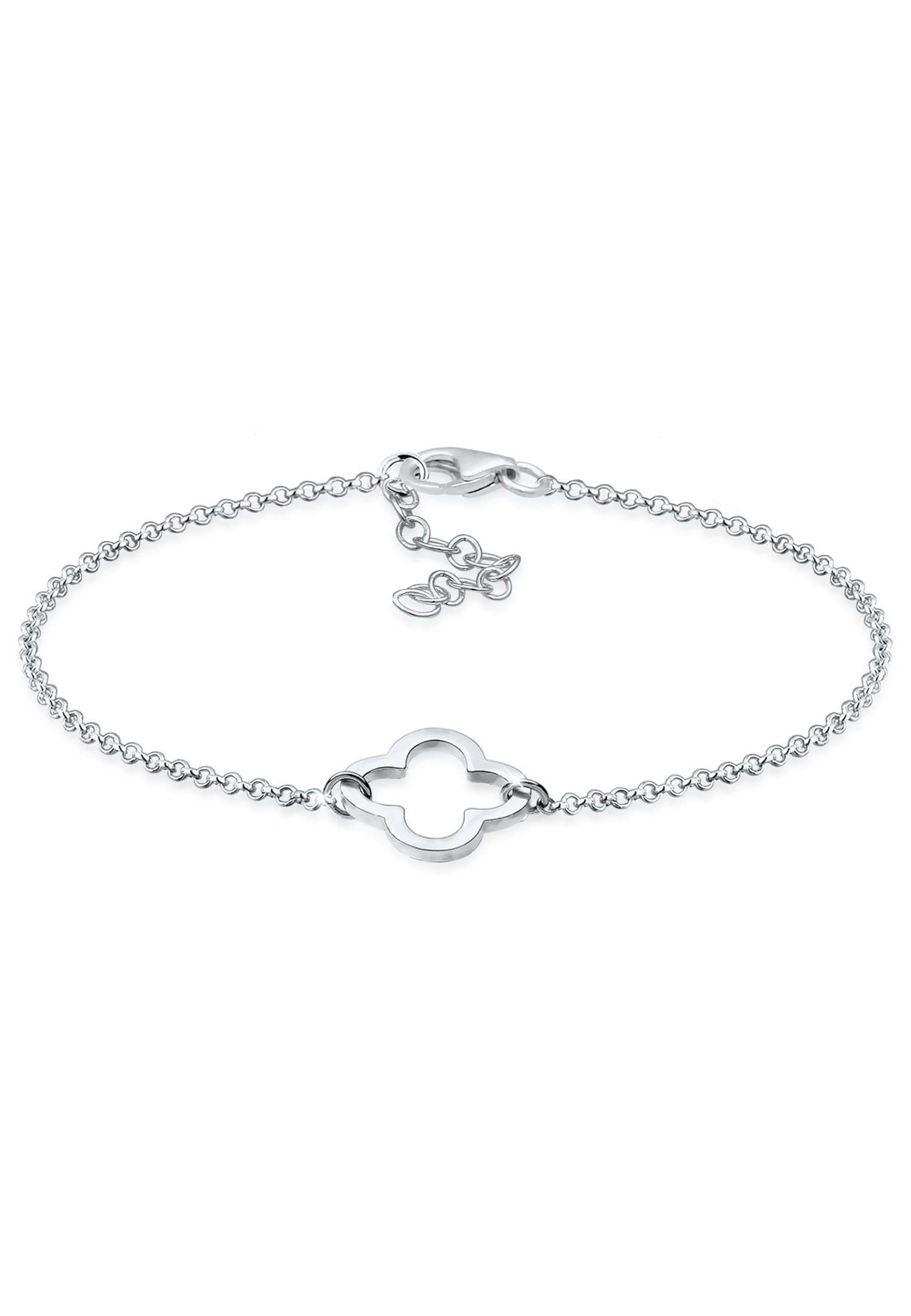 Elli Women's 925 Sterling Silver Clover Leaf Lucky Charm Luck Bracelet - 18cm length