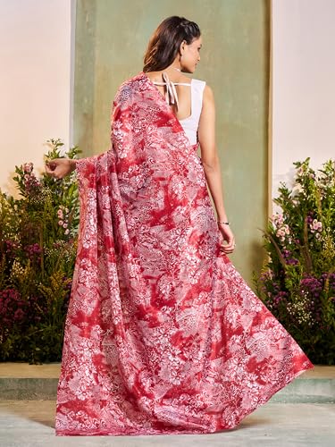 Image of Garden Vareli Art Silk Floral Print Saree