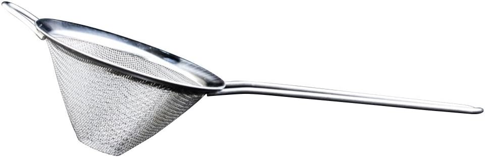 Morehappy7 Stainless Steel Strainer, 9cm Double Conical Strainer Filter Net, Cocktail Triangle Cone Funnel Mesh Handle Grip Sieve For Juice, Soybean Milk, Oil Residue, Foam etc