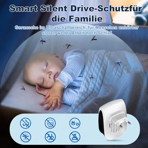 Bugshield Milben Stecker Ultraschall Gegen Milben 2026, 2 Stück, Skield Bug Shield Milbenstecker, Effizientes Reduzieren von Milben Plug & Play Leise Betrieb Für Schlafzimmer & Wohnbereiche (2)