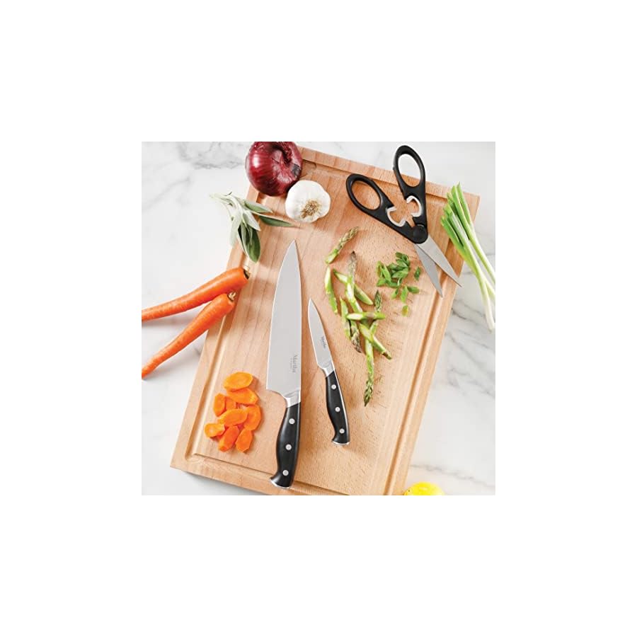 Martha-Stewart-Greeley-14-pc-Triple-Riveted-Cutlery-Knife-Acacia-Wood-Block-Set-wComfort-Grip-Handles-Black Martha Stewart Greeley 14 pc Triple- Riveted Cutlery Knife Acacia Wood Block Set w/Comfort Grip Handles- Black