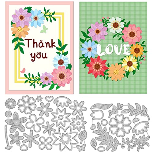 INFUNLY 30 Uds Troqueles de Corte de Flores, Hojas, Troqueles de Metal Cortados para Hacer Tarjetas, Plantillas DIY de Acero Al Carbono En Relieve para Decoración de Álbumes de Fotos de Reserva Cover