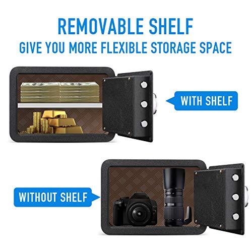 Tenamic Biometric Fingerprint Safe Box 0.85 Cubic Feet Fireproof Waterproof Safe Box With Induction Light And Leather, Solid Alloy Steel Office Hotel Home Cabinet Safe, Black #TOP7