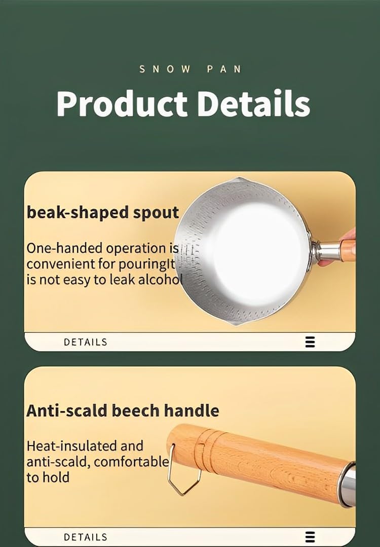 Yukihira Saucepan - 1.9 Quarts | Stainless Steel with Wooden Handle | Multi-Purpose Pot for Baby Food, Soups, Noodles, and Everyday Cooking