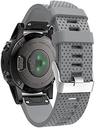 For Garmin Fenix 5S Replacement Band Quick fit 20mm Width Sport Watch Band Silicone Straps for Garmin Fenix 5S Bands Accessories (Gray)