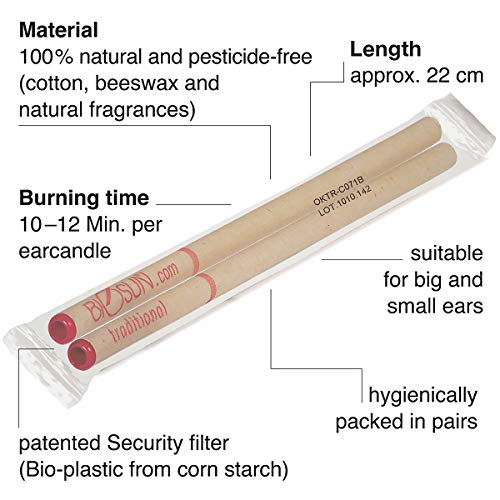 20 stuks (10 paar) originele BIOSUN traditionele oorkaarsen, honing/salie/kamille - Image 4