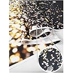 WOLADA Black and Gold Backdrop Golden Glitter Backdrop for Photography Wedding Birthday Baby Shower Party Photo Studio 5x7FT 11412 - Image 5