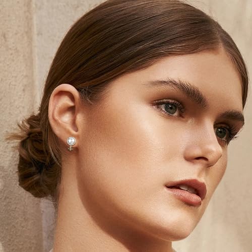 Thunaraz Cubic Zirconia Clip on Earrings - Women Hypoallergenic Comfortable Non Pierced Stud Earrings for Wedding and Dance Competitions, Clip-on Earrings Silver Gold2