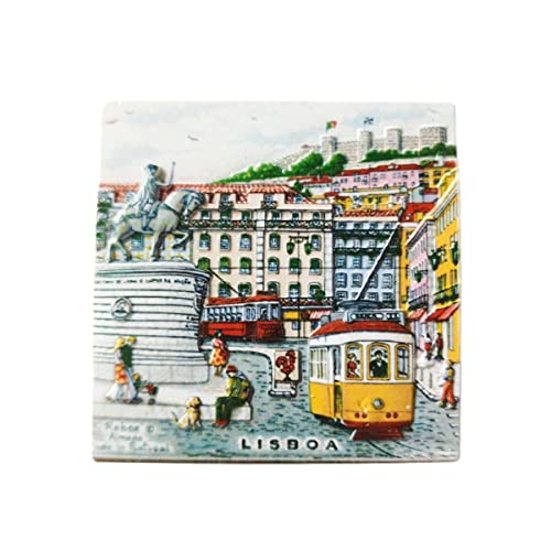 Imán 3D Lisboa Portugal Resina Decorativo 7x7 cm miniatura 1
