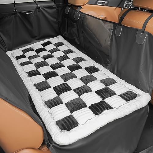HiPetpy Backseat Dog Bed Mat for Car, Non-Slip Dog Bed for Car Back Seat, Soft & Cozy Dogs Blanket, Washable Travel Pet Mat Seat Protector for Cars, SUVs, Trucks