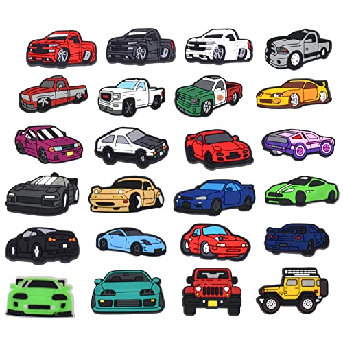 Pabucle Lovely 24pcs Car Shoe Charms Clip Buckle Charms,PVC shoe decoration Accessories fit Teens Men gift