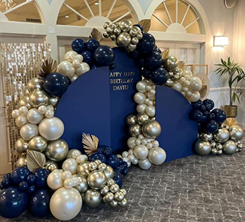Navy Blue Balloon Garland Double Stuffed Pearl White Royal Blue Balloon Night Blue Gold Balloon Arch Kit For Birthday Party Baby Shower Wedding Halloween Bridal Shower Decoration #TOP4