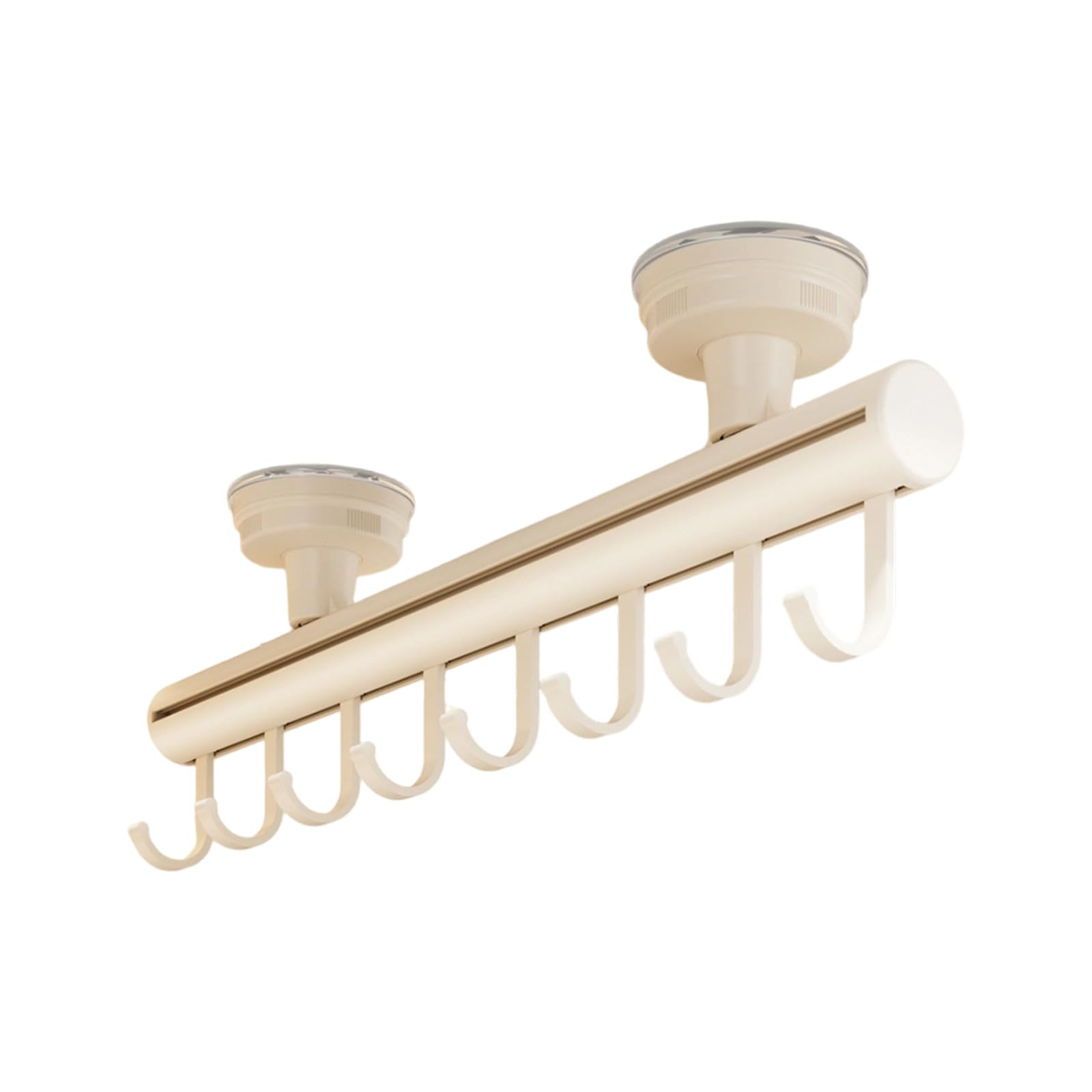 Zyouqi Cream White Sturdy Space Aluminum Abs Suction Cup Mounted Hanger For Pull Out Clothes Storage Organizers In Wardrobes Drillless Modern Decors